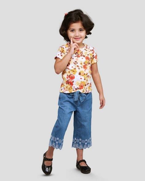 ZALIO Floral Print Jeans & T-Shirt Sets