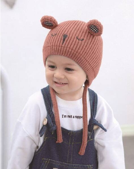 Ziory Knitted Cap with Tie-Knot