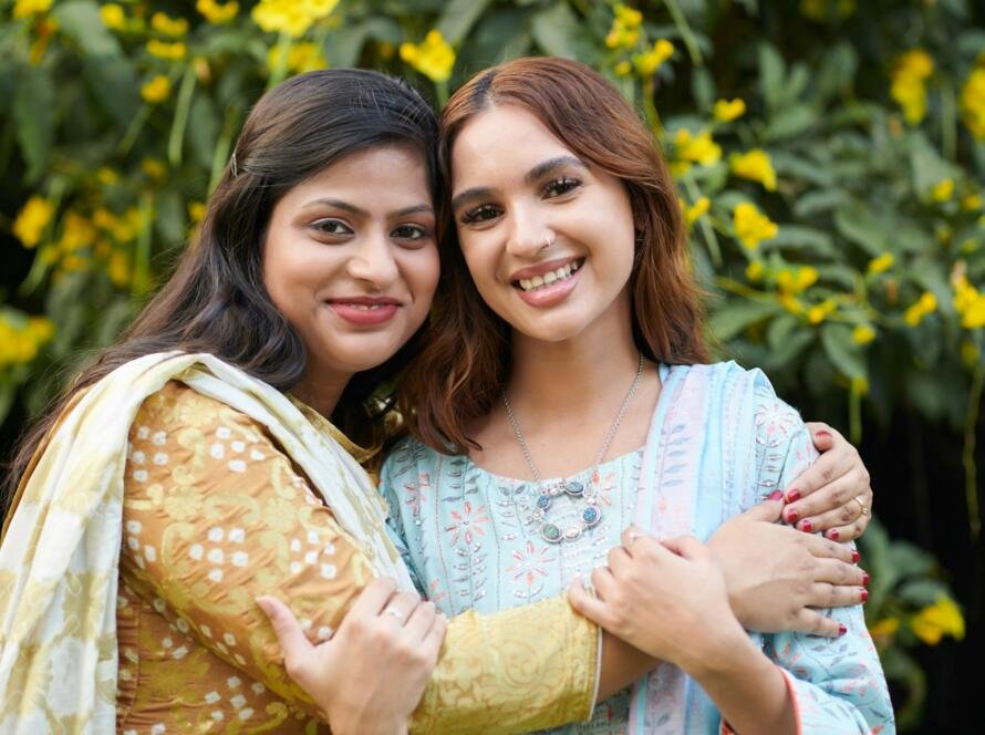 Indian Woman Hugging Best Friend