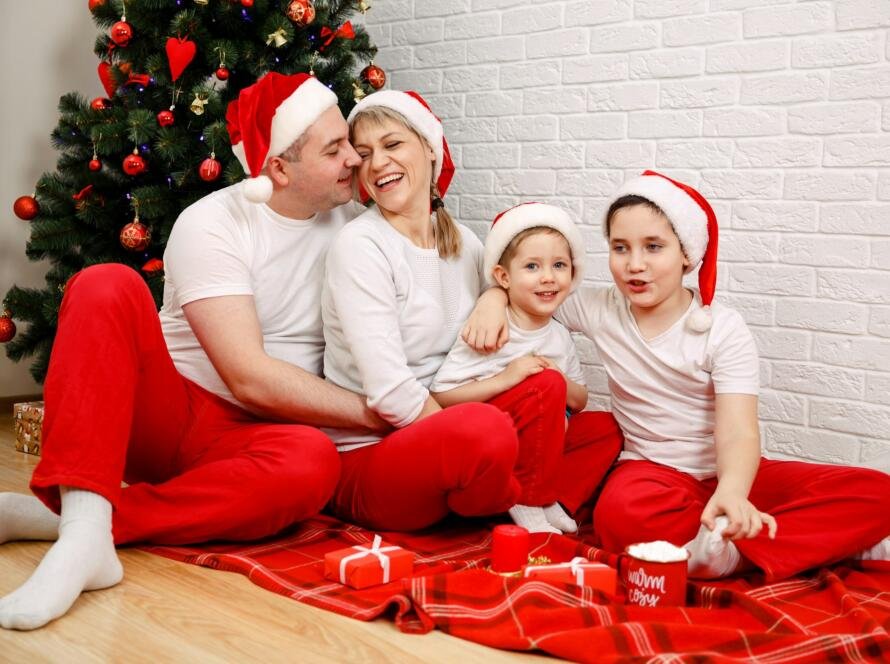 The theme of the family holiday is New year and Christmas.