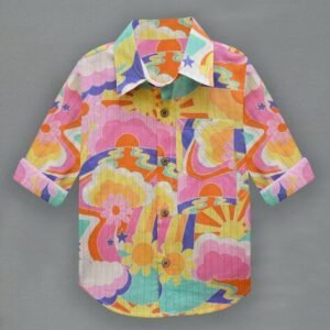A.T.U.N All Things Uber Nice Boys Floral Print Regular Fit Shirt with Patch Pocket