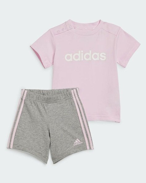 Adidas Kids I LIN Brand Print Cotton T-Shirt & Shorts Set