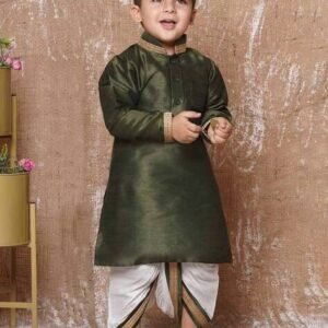 AJ DEZINES Boys Embellished Regular Fit Kurta & Dhoti Set