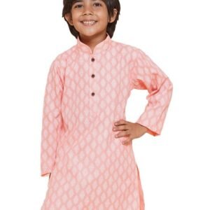 AJ DEZINES Boys Block Print Regular Fit Kurta