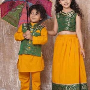 AJ DEZINES Mandarin-Collar Kurta Pyjamas Set with Woven Jacket