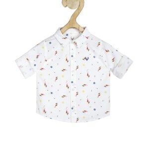 ALLEN SOLLY Micro Print Cotton Shirt