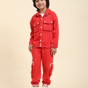 AMEEHA Boys Shirt & Joggers Set with T-Shirt