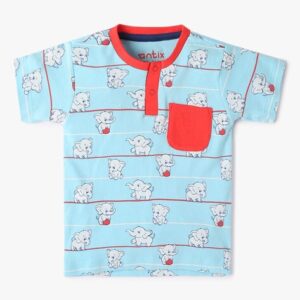 ANTIX Boys Printed Regular Fit Henley T-Shirt