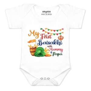 ARVESA - Typographic Print Onesies with Snap-Button Closure