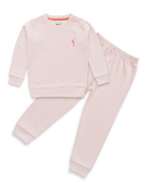 BABY'S PRIDE Boys Striped Sweatshirt & Joggers Set