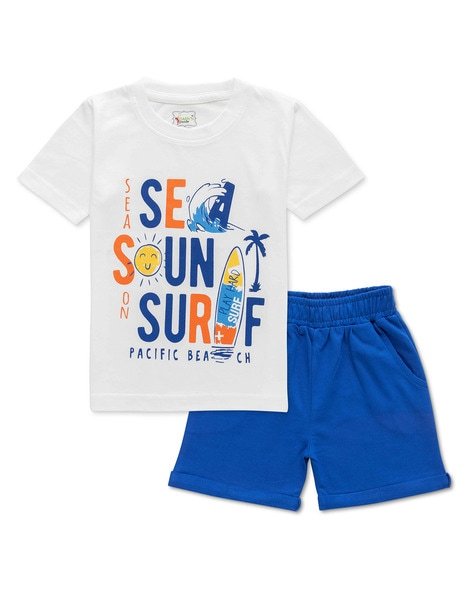 BABY'S PRIDE Typographic Print Shorts & T-Shirt Set
