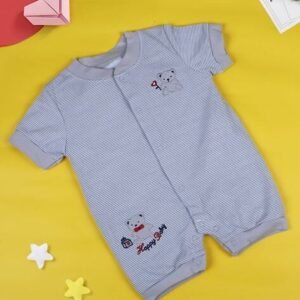 Babymoo - Striped Round-Neck Rompers