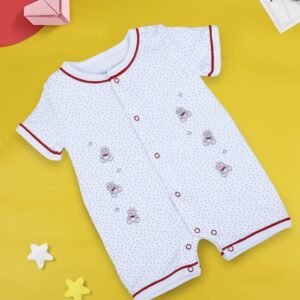 Babymoo - Infants Micro Print Rompers with Snap Button Closure