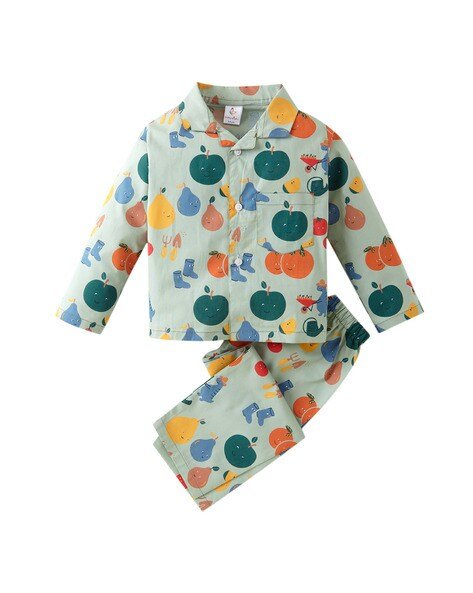 BABYWISH Graphic Print Lounge Pants & T-shirt Sets