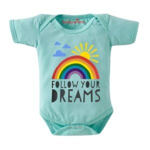 BABYWISH - Graphic Print Onesies with Snap-Button Closure