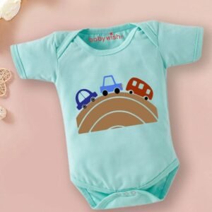 BABYWISH - Graphic Print Onesies with Snap-Button Closure