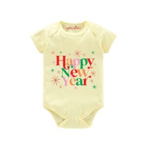 BABYWISH - Typographic Round Neck Rompers