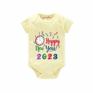 BABYWISH - Typographic Round Neck Rompers