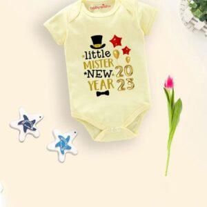 BABYWISH - Typographic Round Neck Rompers