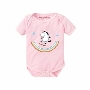 BABYWISH - Graphic Print Onesies with Snap-Button Closure
