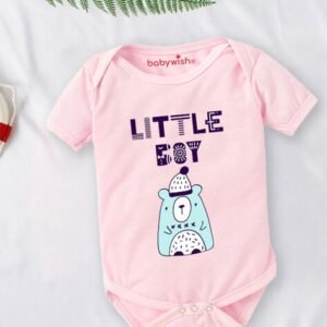 BABYWISH - Graphic Print Onesies with Snap-Button Closure