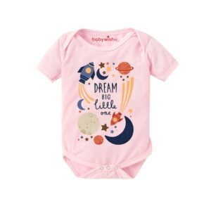 BABYWISH - Graphic Print Onesies with Snap-Button Closure