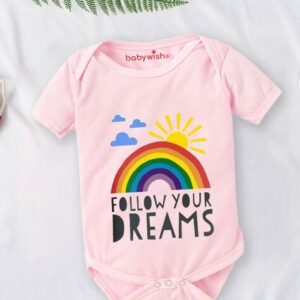 BABYWISH - Graphic Print Onesies with Snap-Button Closure