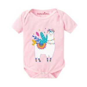 BABYWISH - Graphic Print Onesies with Snap-Button Closure