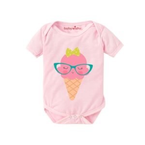 BABYWISH - Graphic Print Round-Neck Rompers