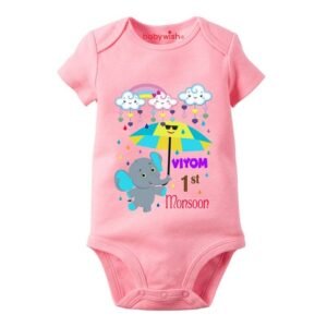 BABYWISH - Graphic Print Round-Neck Rompers