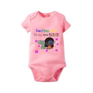 BABYWISH - Graphic Print Round-Neck Rompers