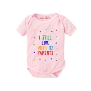 BABYWISH - Typographic Print Round-Neck Rompers