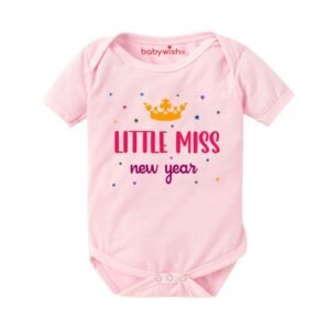 BABYWISH - Typographic Round Neck Rompers