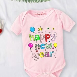 BABYWISH - Typographic Round Neck Rompers
