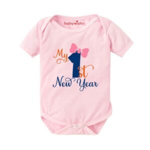 BABYWISH - Typographic Round Neck Rompers