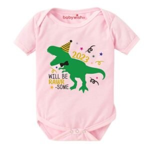 BABYWISH - Typographic Round Neck Rompers