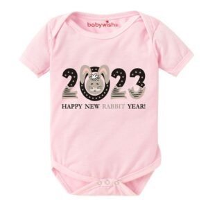 BABYWISH - Typographic Round Neck Rompers