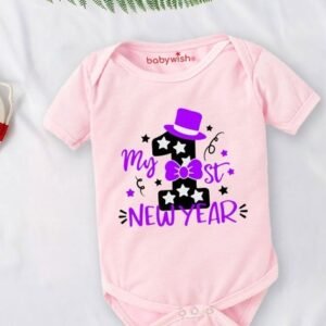 BABYWISH - Typographic Round Neck Rompers