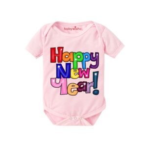 BABYWISH - Typographic Round Neck Rompers