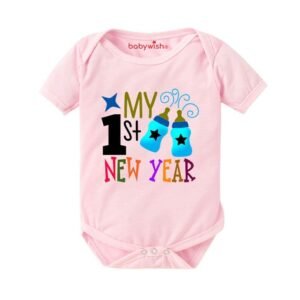 BABYWISH - Typographic Round Neck Rompers