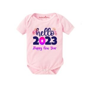 BABYWISH - Typographic Round Neck Rompers