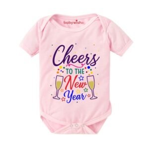BABYWISH - Typographic Round Neck Rompers