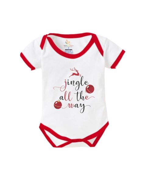 BABYWISH - Typographic Print Onesies with Short Sleeves