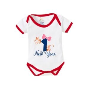 BABYWISH - Typographic Round Neck Rompers