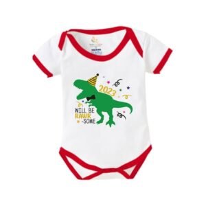 BABYWISH - Typographic Round Neck Rompers