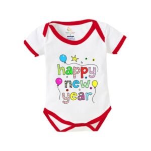 BABYWISH - Typographic Round Neck Rompers