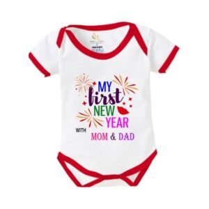 BABYWISH - Typographic Round Neck Rompers