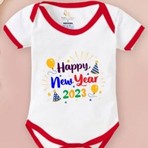 BABYWISH - Typographic Round Neck Rompers
