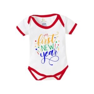 BABYWISH - Typographic Round Neck Rompers