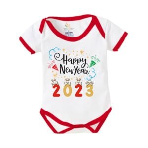 BABYWISH - Typographic Round Neck Rompers